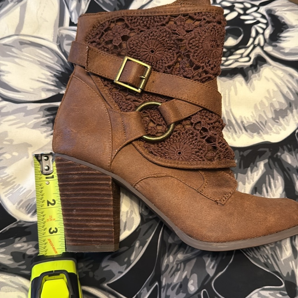 Brown Lace Ankle Boots - Picture 4 of 7